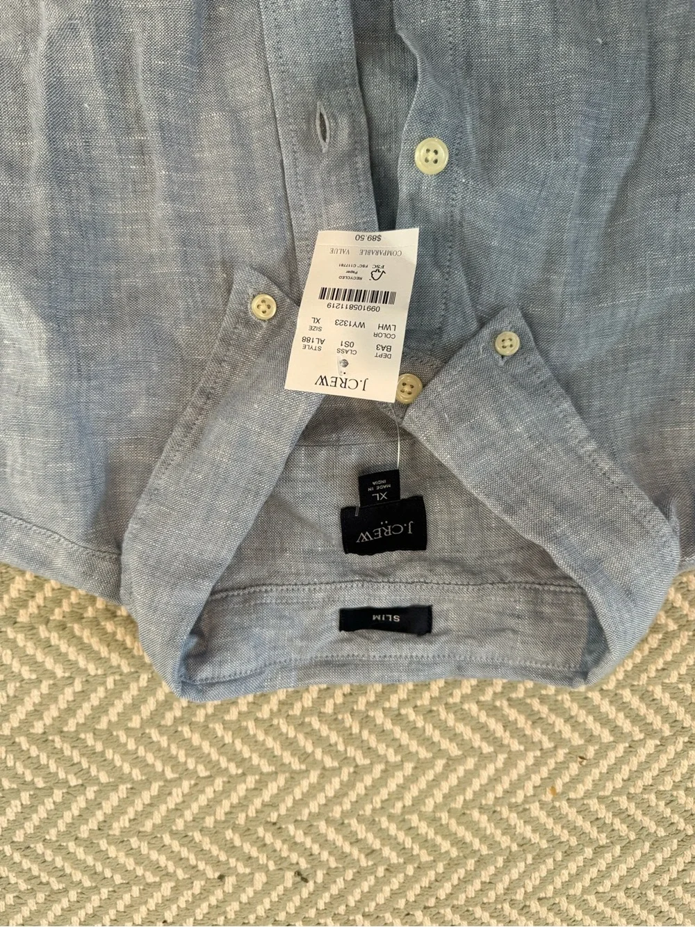 J. Crew Short-sleeve linen-blend shirt size XL